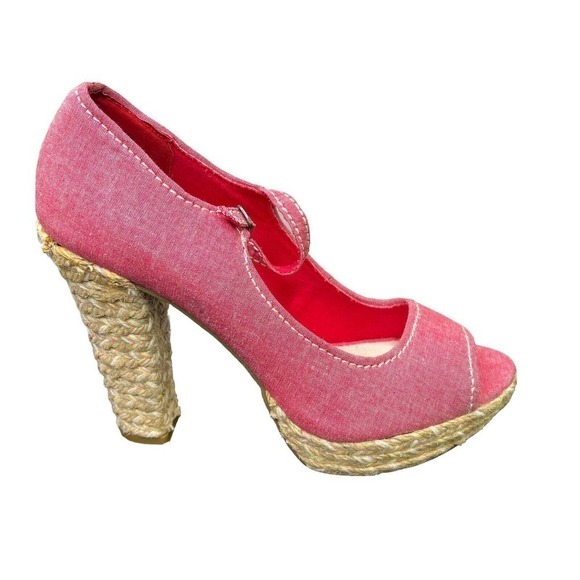 American Rag Women’s 8.5 kaliPlatform Peep Toe Heels Ankle Strap Retro Pinup - Picture 1 of 7